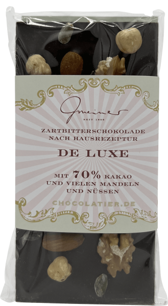 Zartbitter Schokolade "De Luxe" mit Nüssen